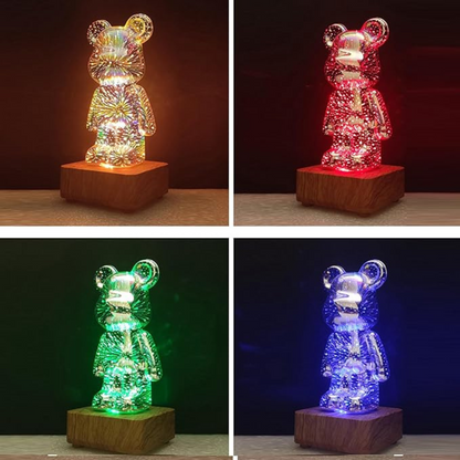 Lampada Notturna LED 3D Fuochi d'Artificio Orso