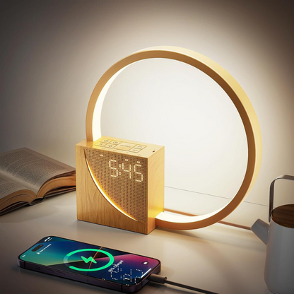 Lampada da Comodino LED con Sveglia e Porte di Ricarica USB