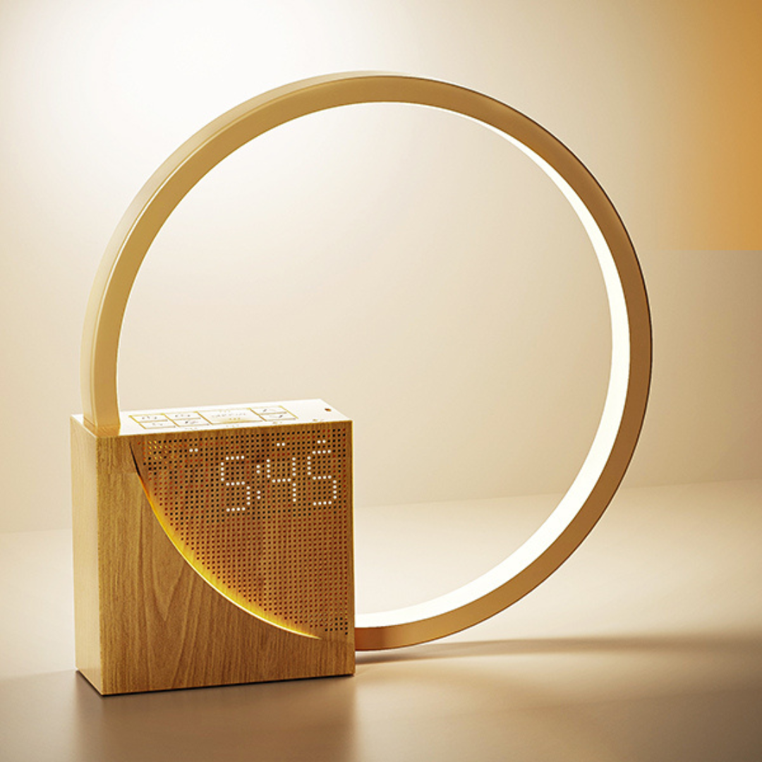 Lampada da Comodino LED con Sveglia e Porte di Ricarica USB