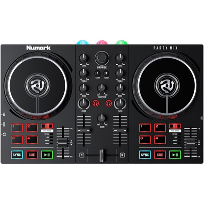 Sistema DJ Completo USB – 2 Piatti, Spettacolo di Luci LED e Serato DJ Lite