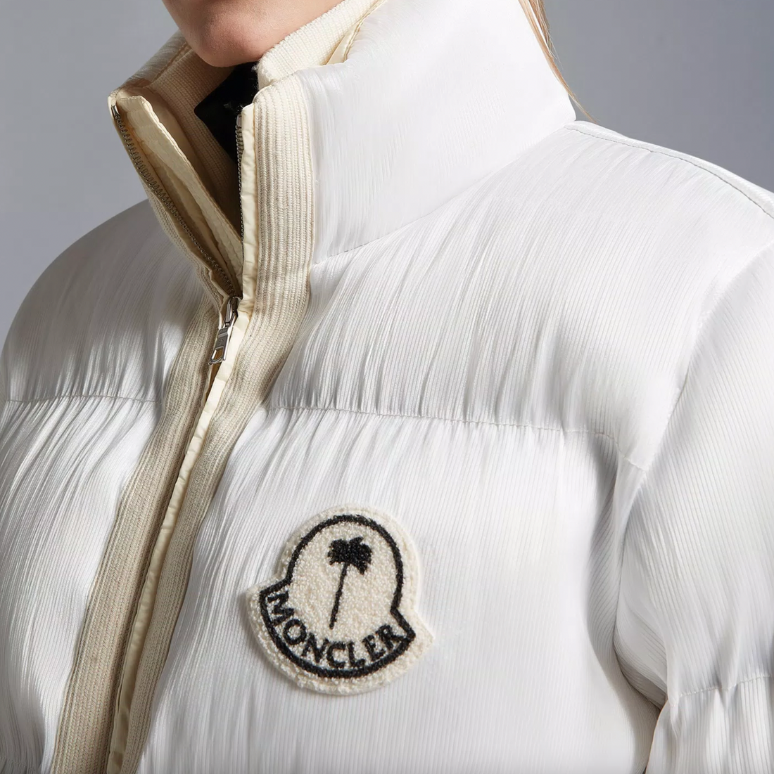 MONCLER MAYA 70 By Palm Angels - Giacca bianco brillante